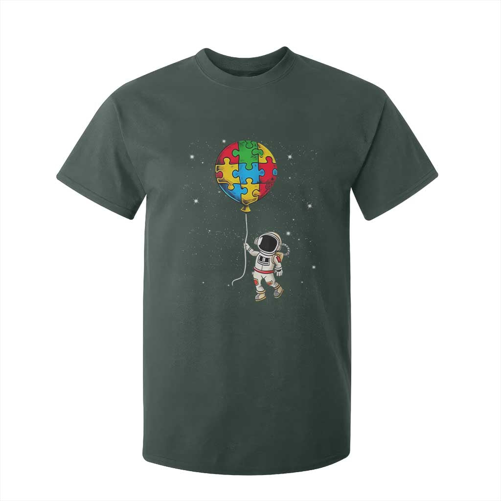 Autism Support Astronaut T Shirt For Kid Puzzle Pieces Balloon Space Autistic
