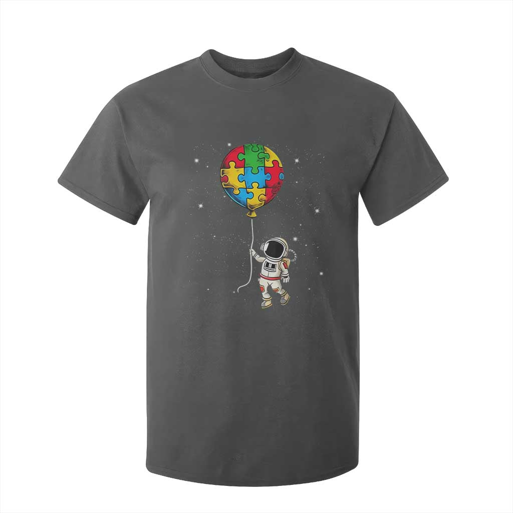 Autism Support Astronaut T Shirt For Kid Puzzle Pieces Balloon Space Autistic