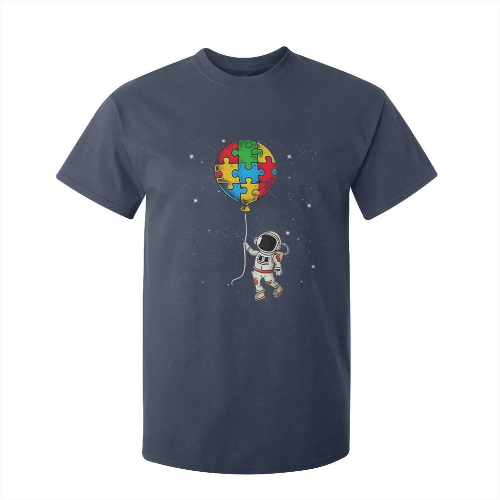 Autism Support Astronaut T Shirt For Kid Puzzle Pieces Balloon Space Autistic