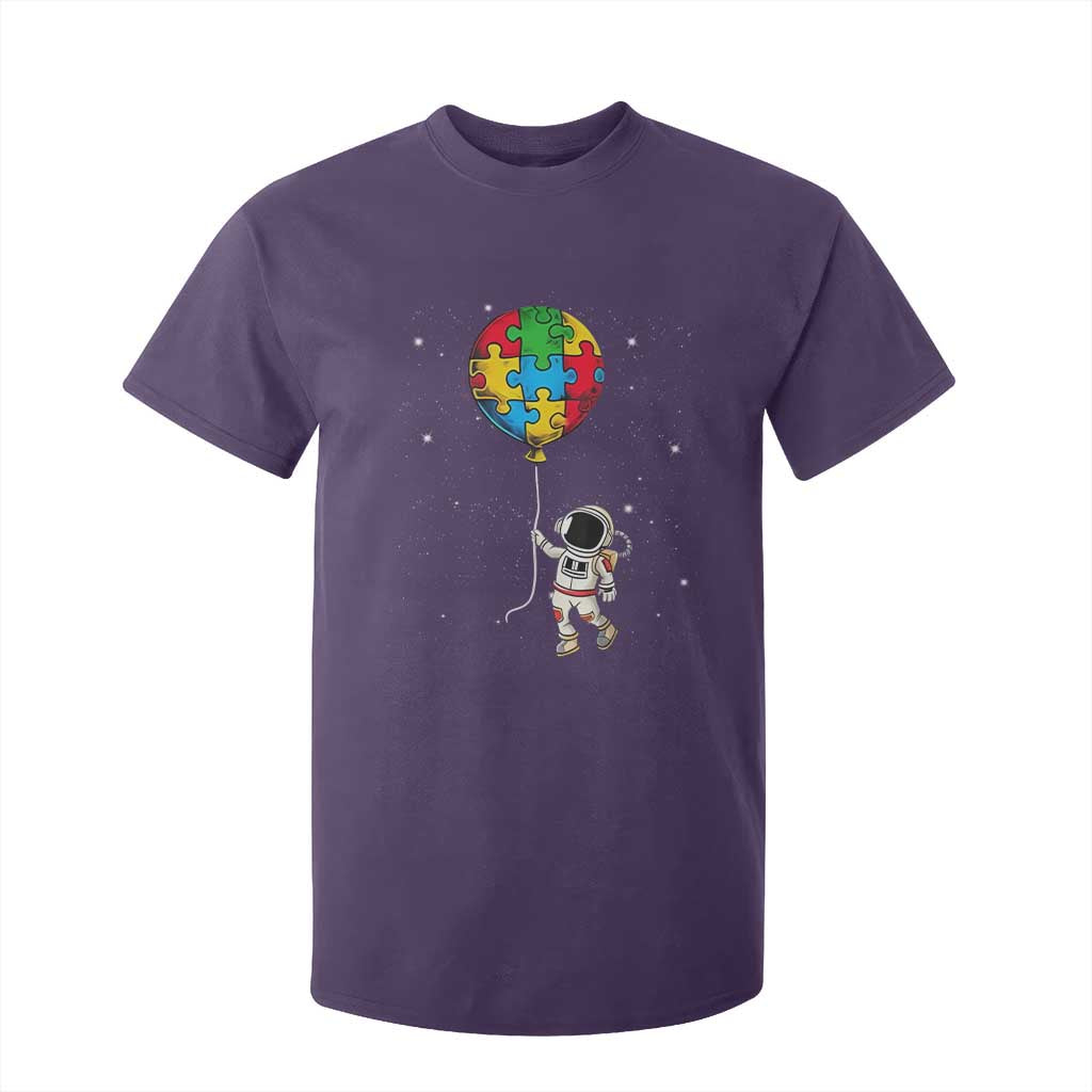 Autism Support Astronaut T Shirt For Kid Puzzle Pieces Balloon Space Autistic