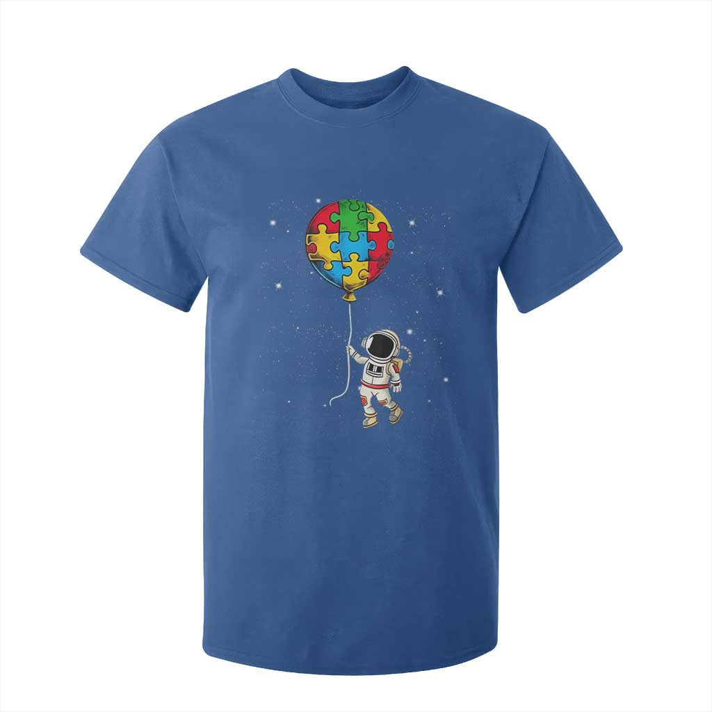 Autism Support Astronaut T Shirt For Kid Puzzle Pieces Balloon Space Autistic