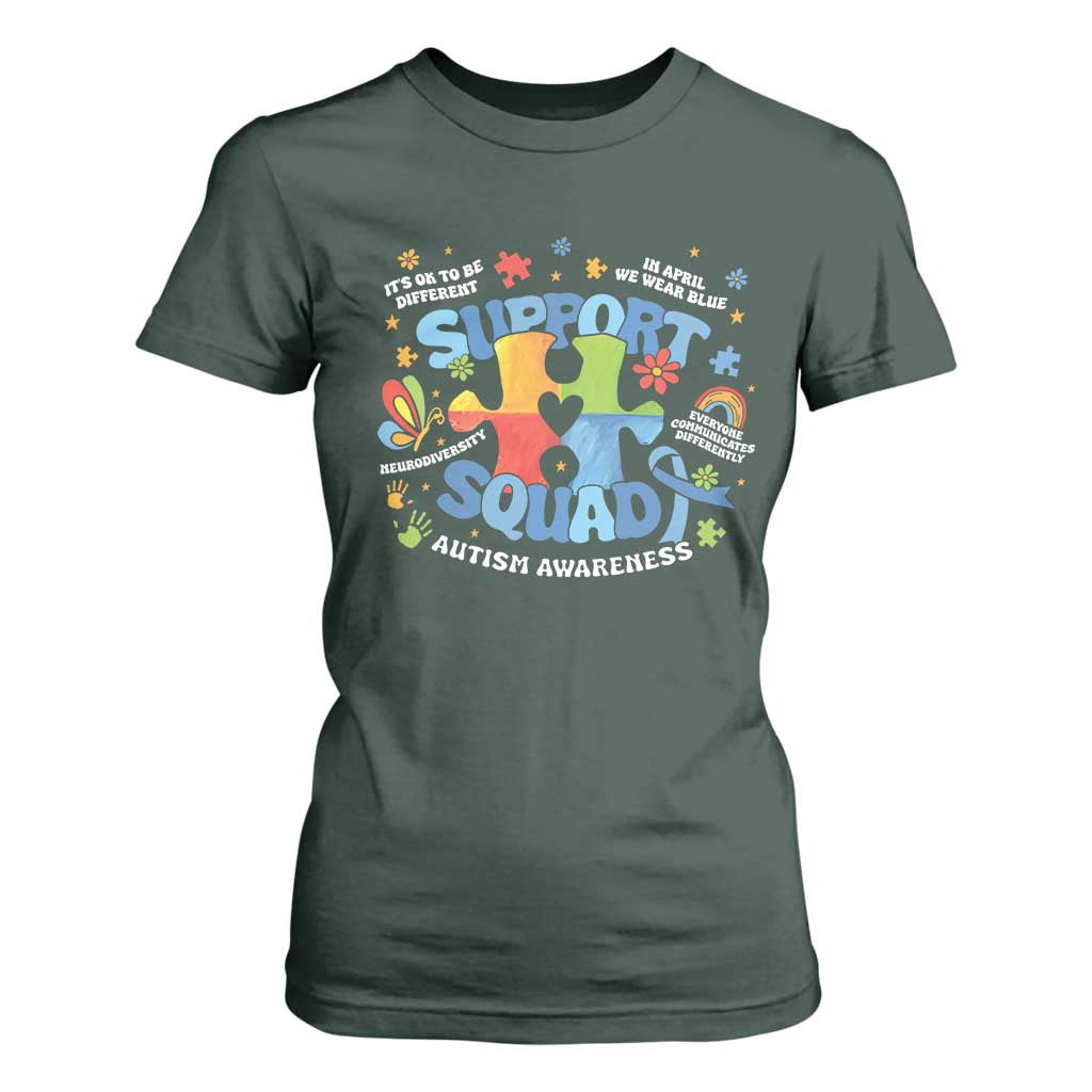 Autism Support Squad T Shirt For Women