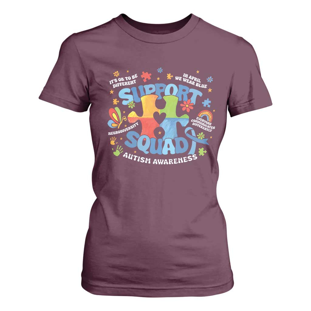 Autism Support Squad T Shirt For Women