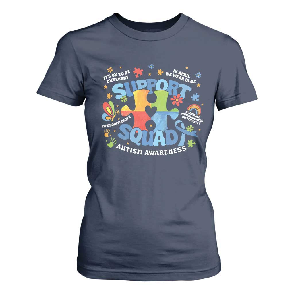 Autism Support Squad T Shirt For Women