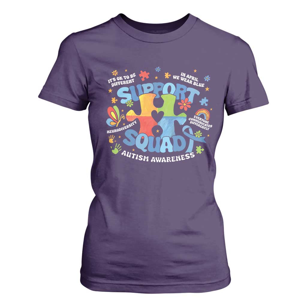 Autism Support Squad T Shirt For Women