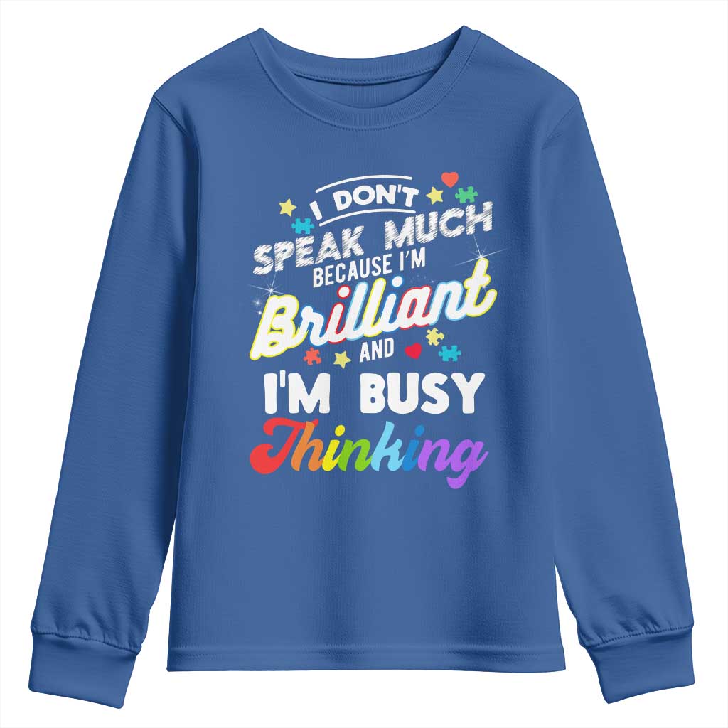 Autism Support Youth Sweatshirt I Dont Speak Much Brilliant ASD Autistic Pride