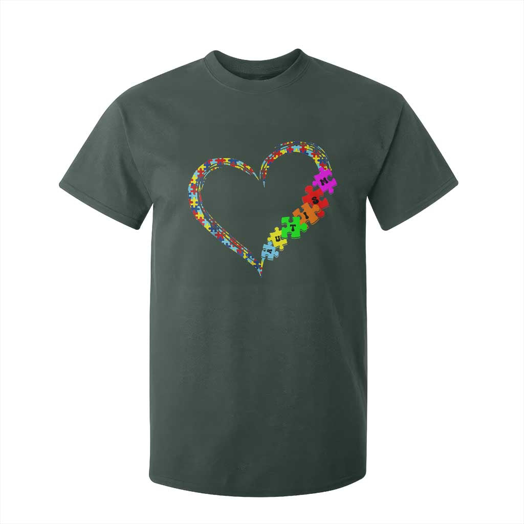 Autism Support Love Heart Puzzle Piece T Shirt For Kid