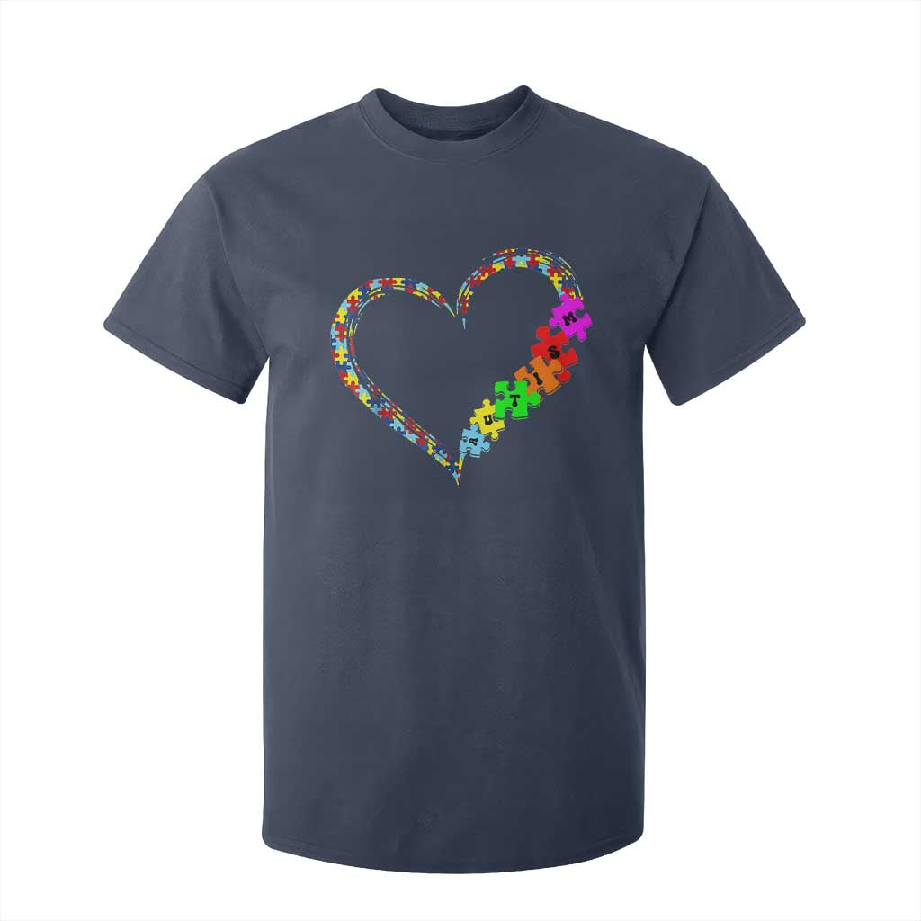 Autism Support Love Heart Puzzle Piece T Shirt For Kid
