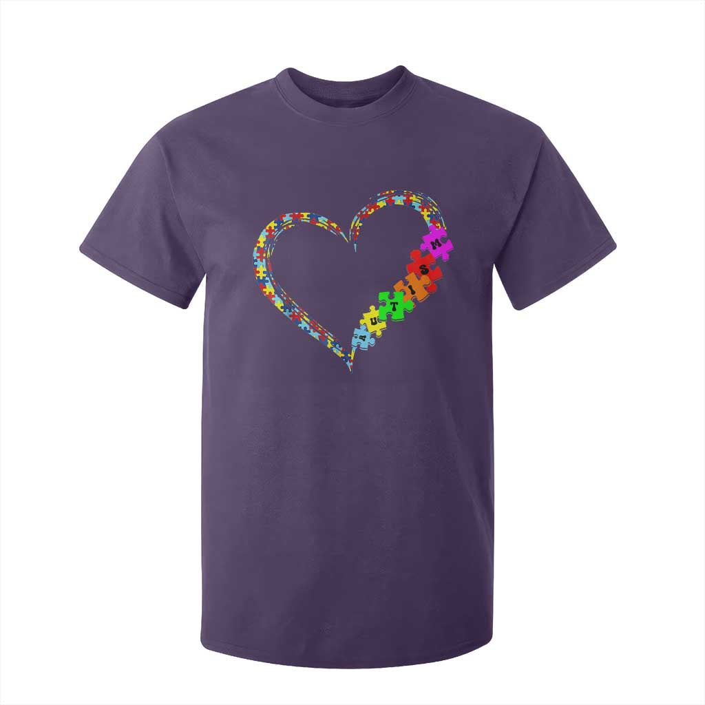 Autism Support Love Heart Puzzle Piece T Shirt For Kid