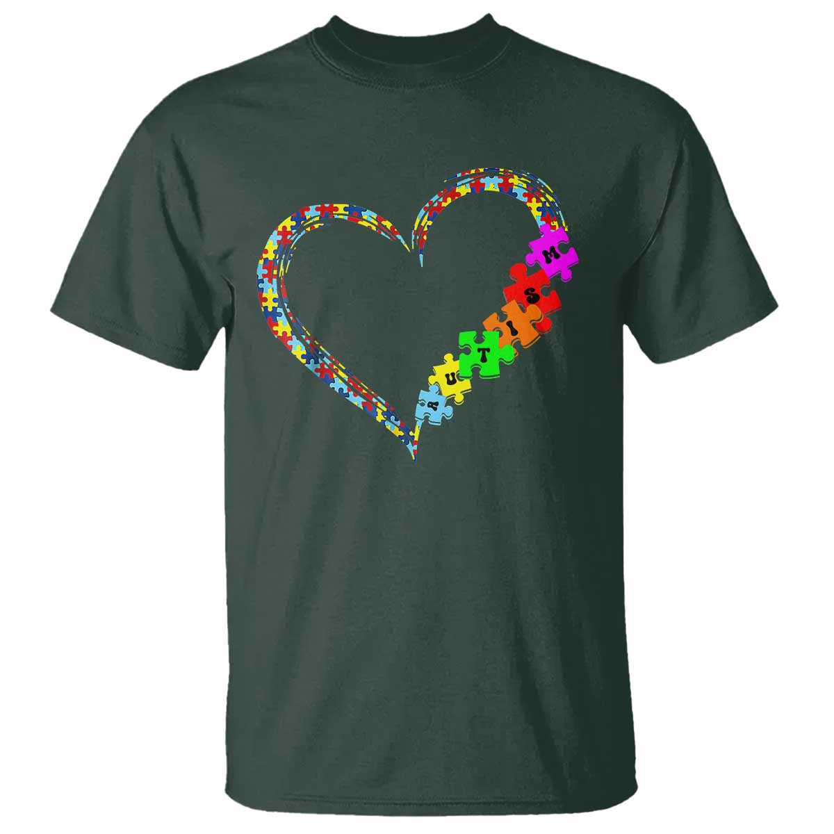 Autism Support Love Heart Puzzle Piece T Shirt