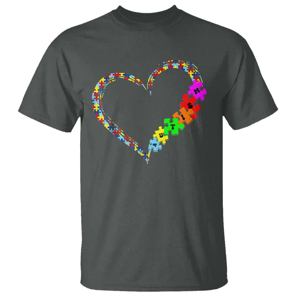 Autism Support Love Heart Puzzle Piece T Shirt