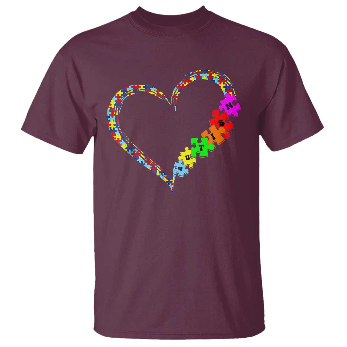 Autism Support Love Heart Puzzle Piece T Shirt