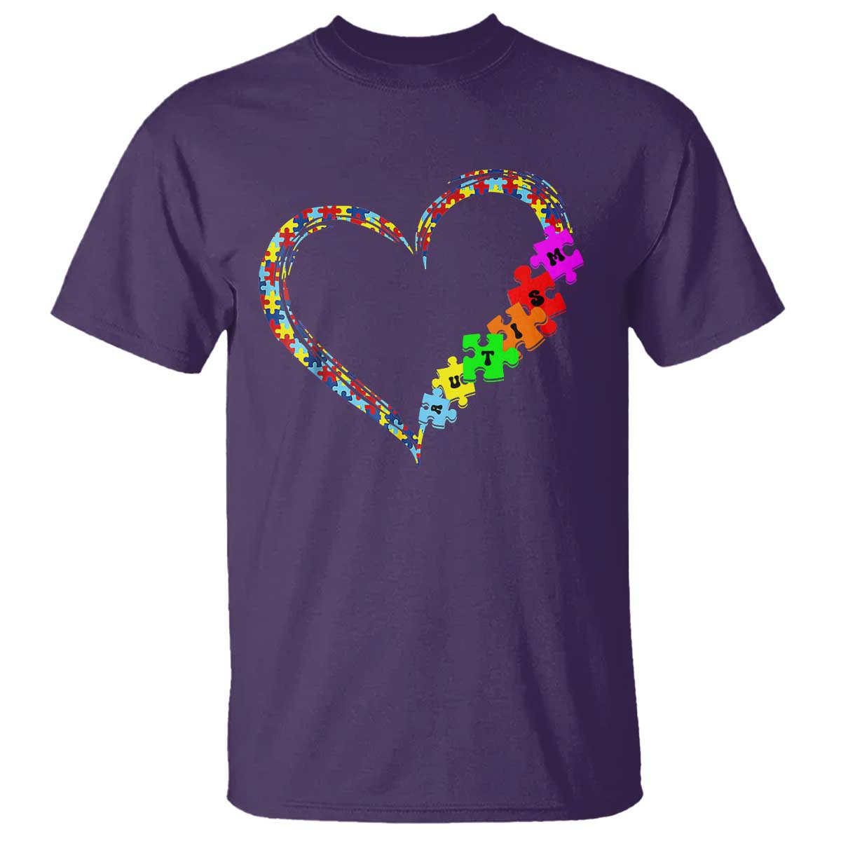 Autism Support Love Heart Puzzle Piece T Shirt