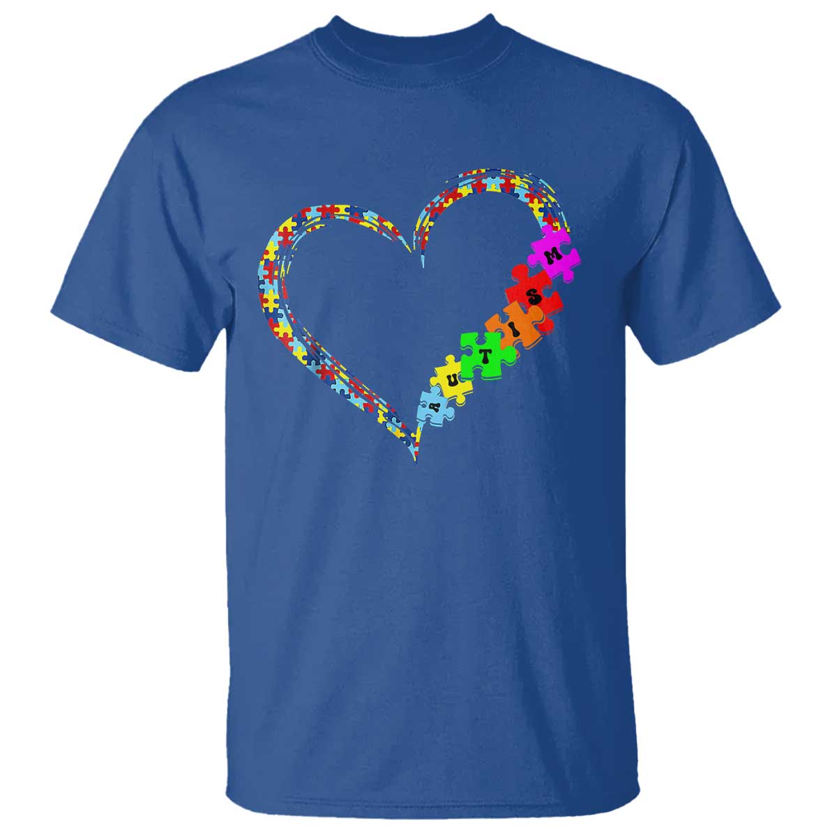 Autism Support Love Heart Puzzle Piece T Shirt