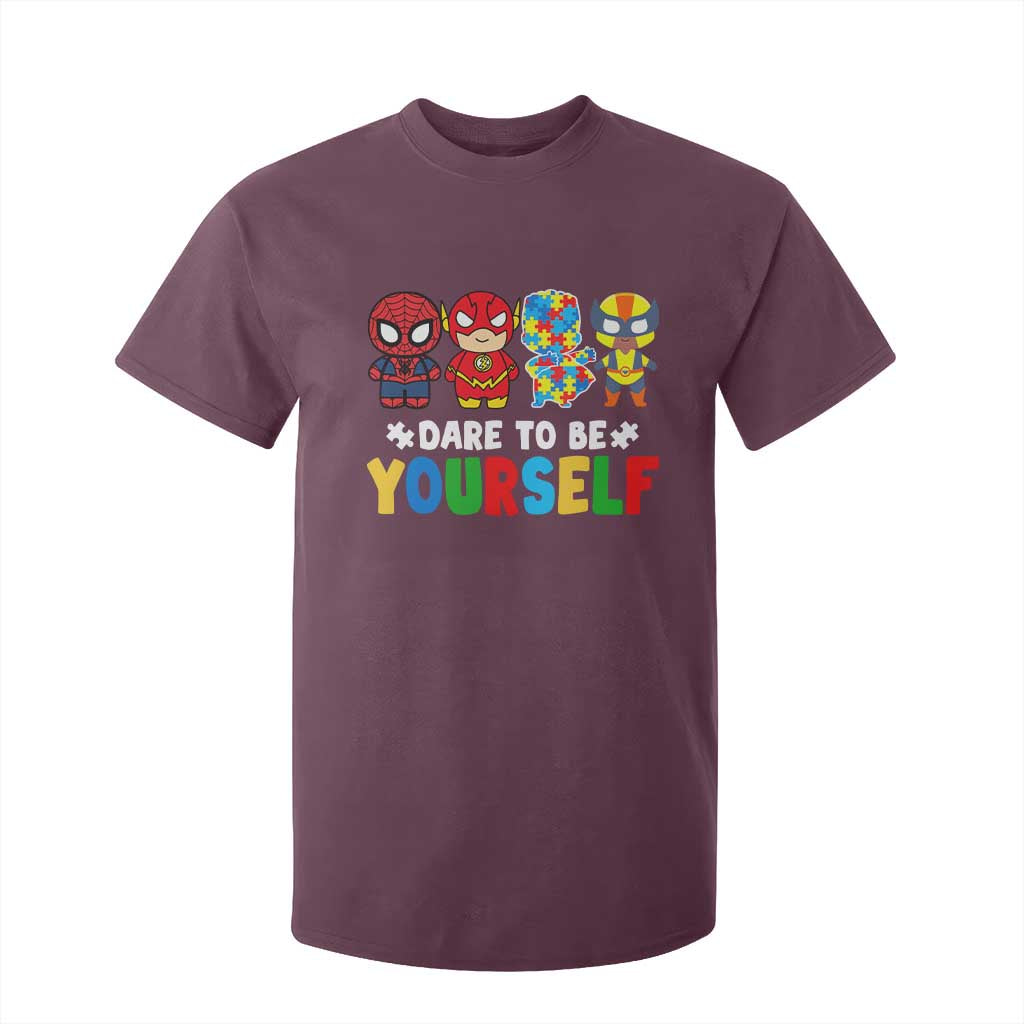 Autism Support Superheroes T Shirt For Kid Dare To Be Yourself