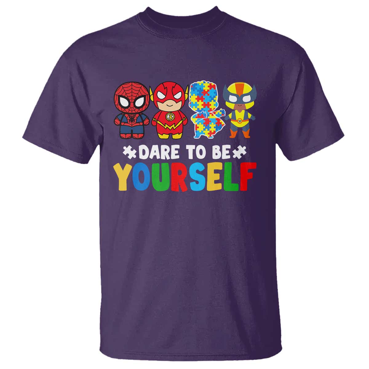 Autism Support Superheroes T Shirt Dare To Be Yourself