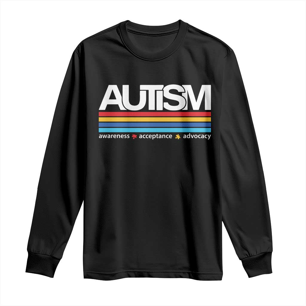 Retro Autism Support Acceptance Long Sleeve Shirt