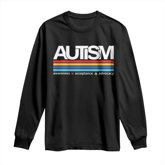 Retro Autism Support Acceptance Long Sleeve Shirt