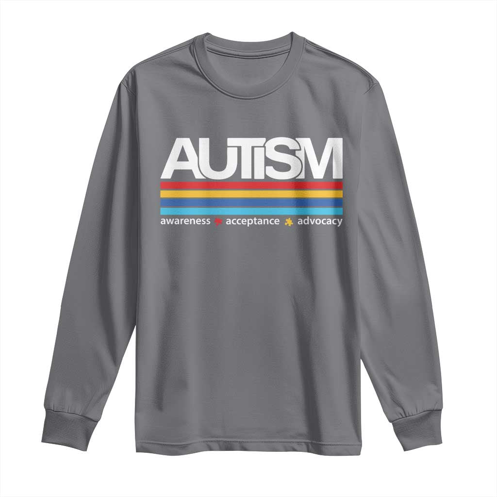 Retro Autism Support Acceptance Long Sleeve Shirt