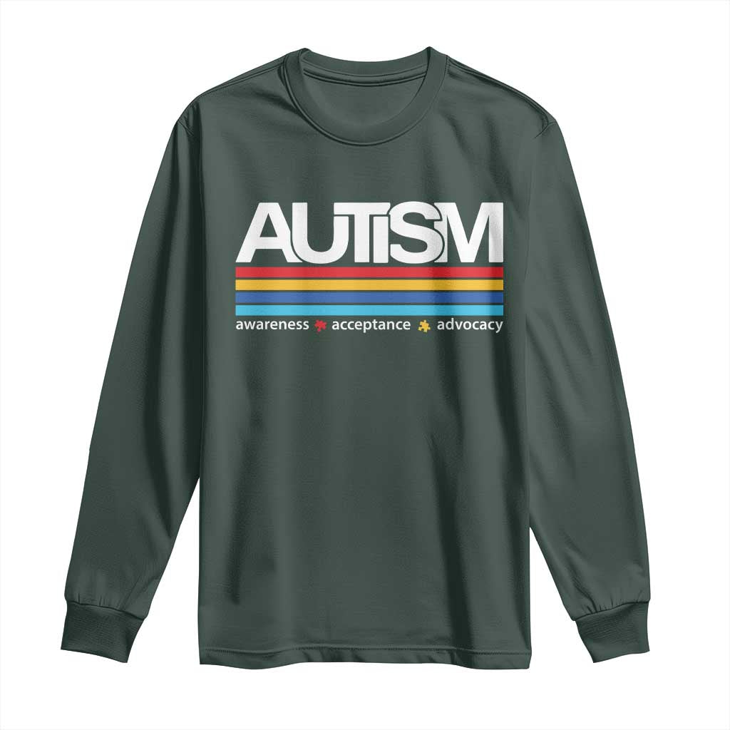 Retro Autism Support Acceptance Long Sleeve Shirt