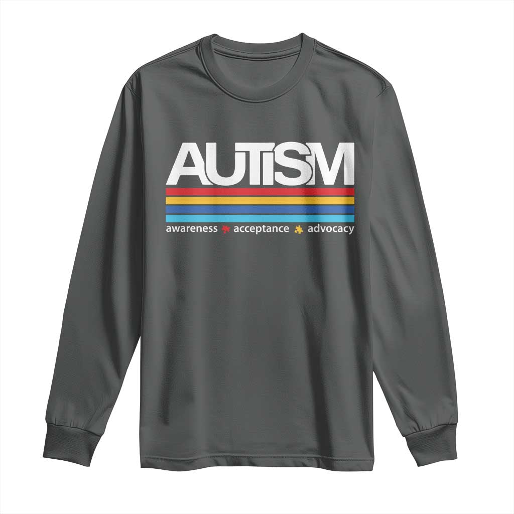 Retro Autism Support Acceptance Long Sleeve Shirt