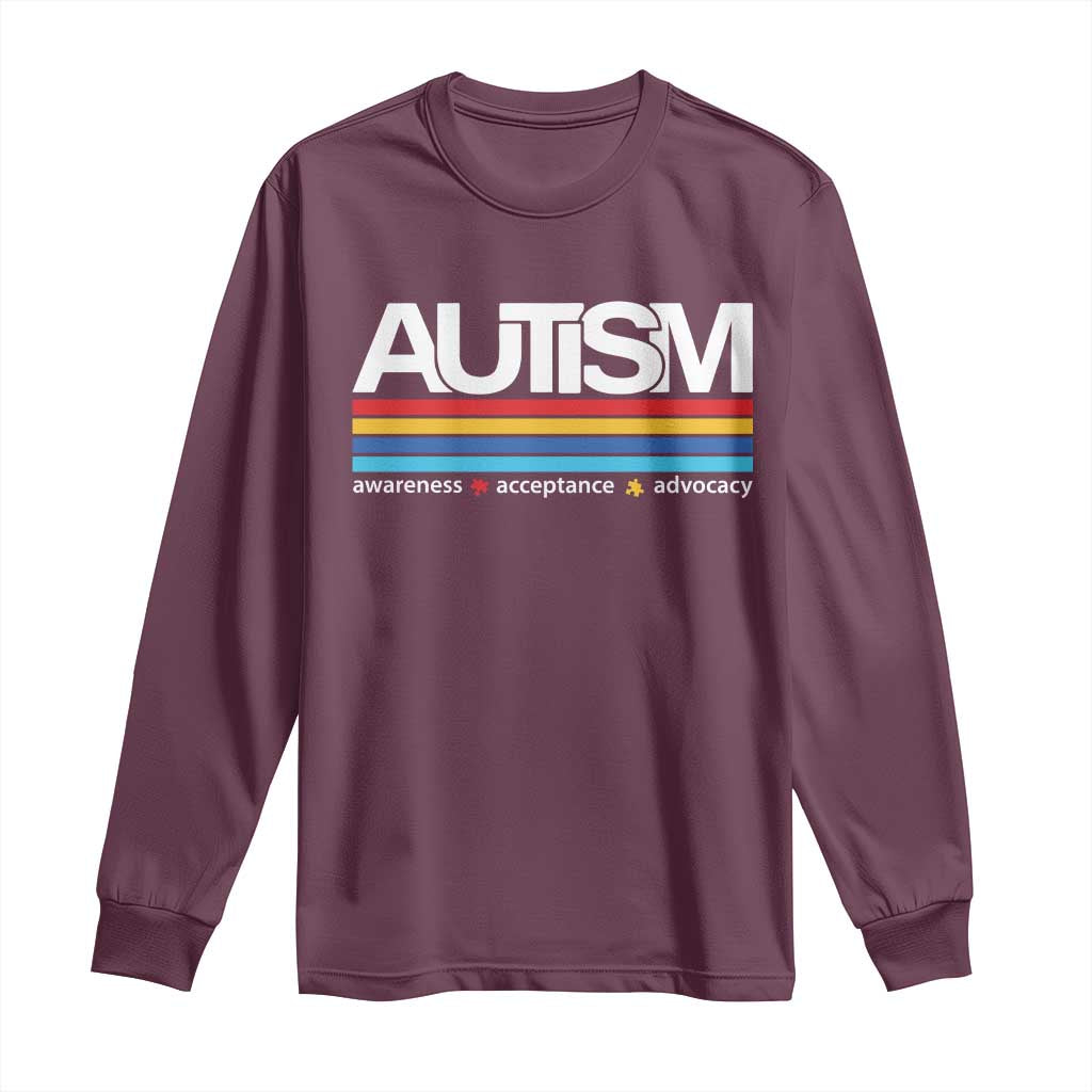 Retro Autism Support Acceptance Long Sleeve Shirt