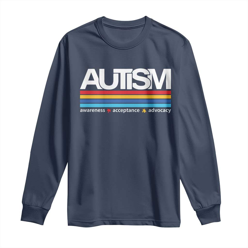 Retro Autism Support Acceptance Long Sleeve Shirt