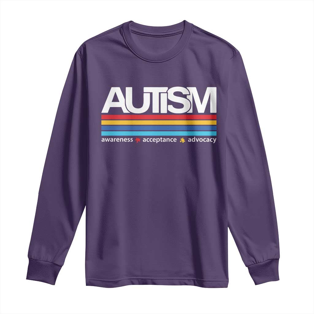 Retro Autism Support Acceptance Long Sleeve Shirt