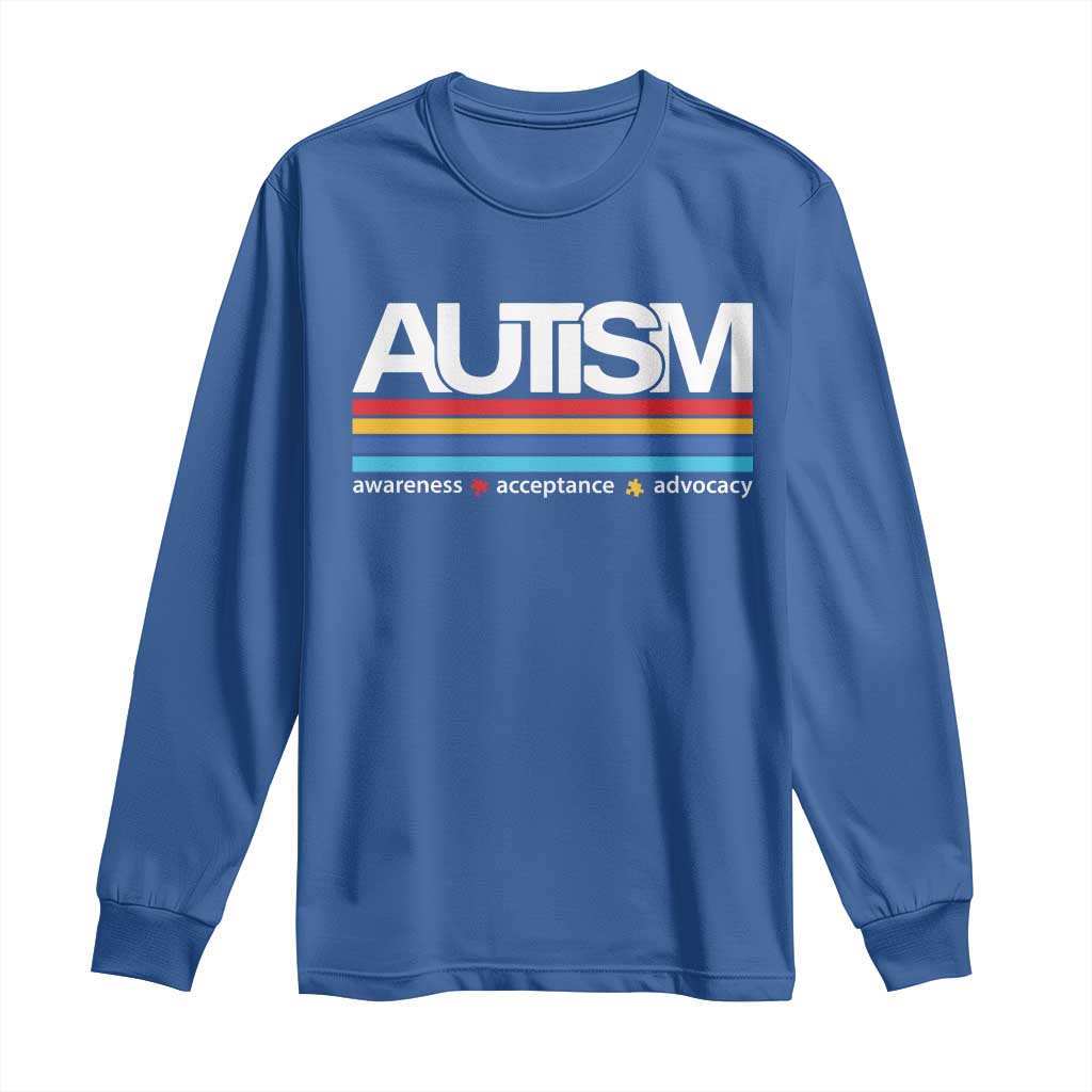 Retro Autism Support Acceptance Long Sleeve Shirt
