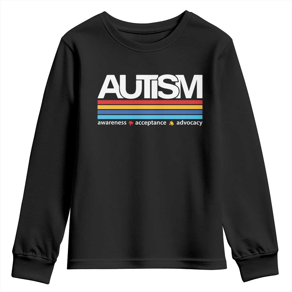 Retro Autism Support Acceptance Youth Sweatshirt