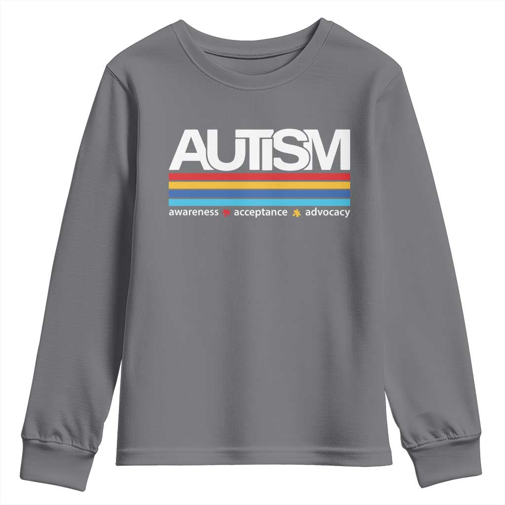 Retro Autism Support Acceptance Youth Sweatshirt