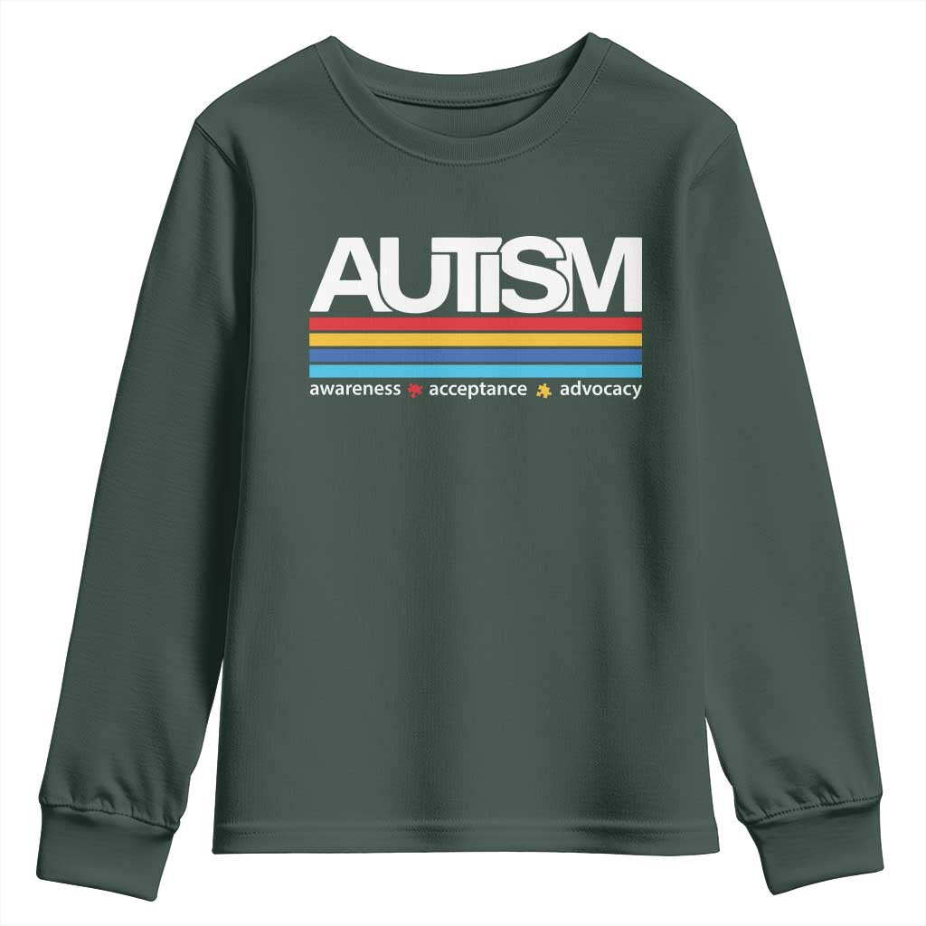 Retro Autism Support Acceptance Youth Sweatshirt