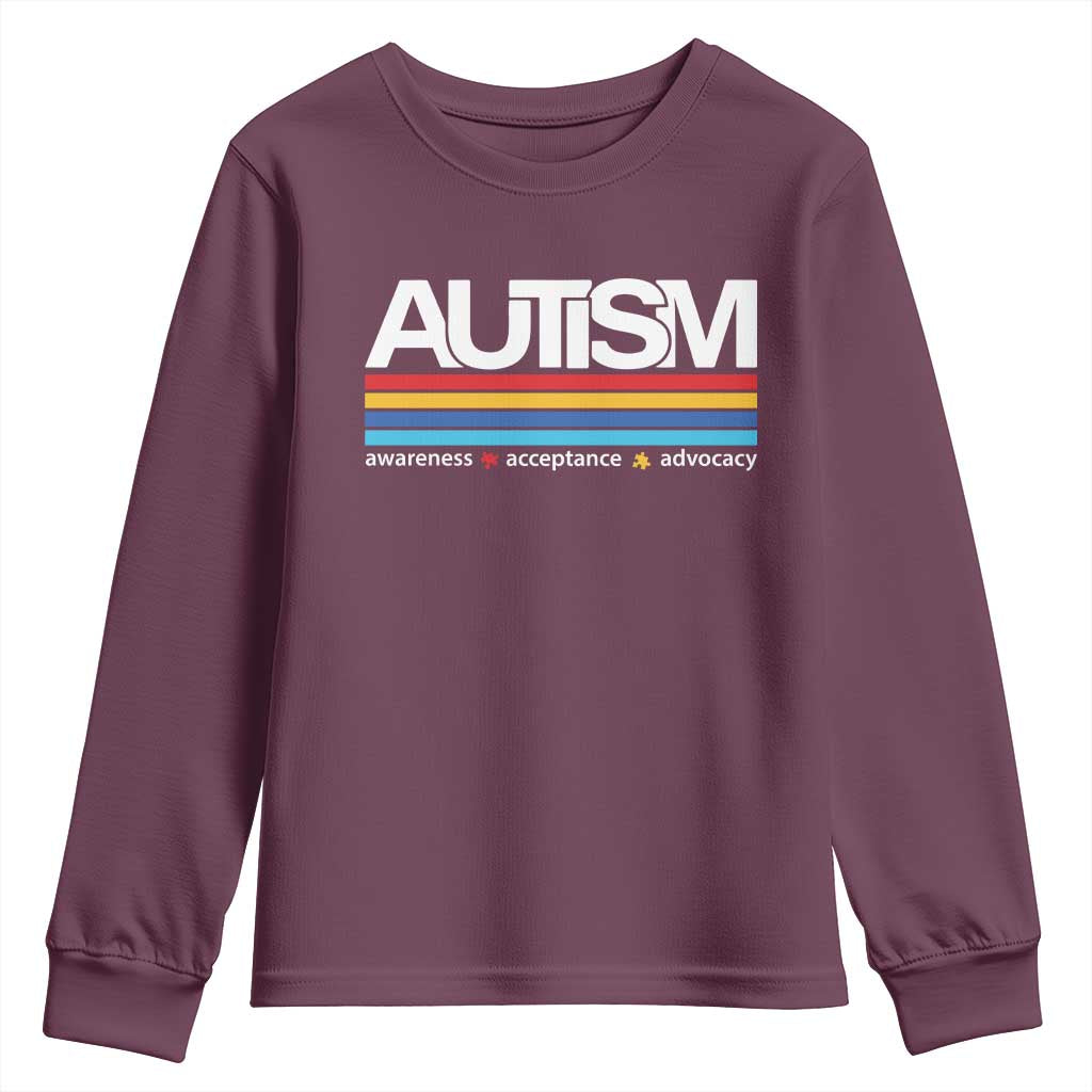 Retro Autism Support Acceptance Youth Sweatshirt