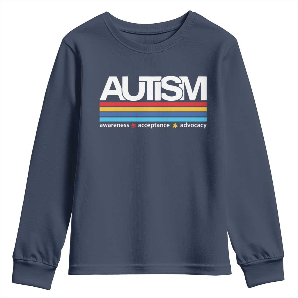 Retro Autism Support Acceptance Youth Sweatshirt
