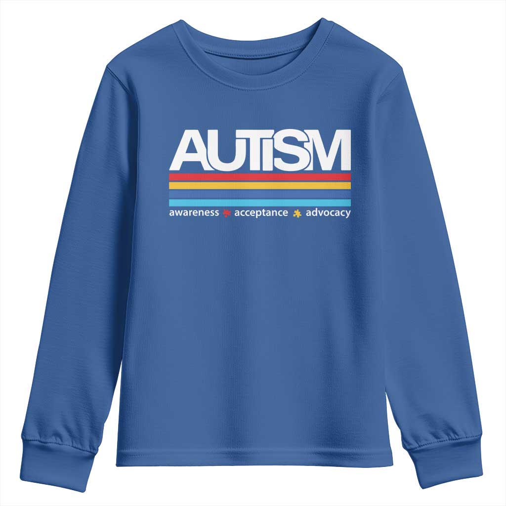 Retro Autism Support Acceptance Youth Sweatshirt