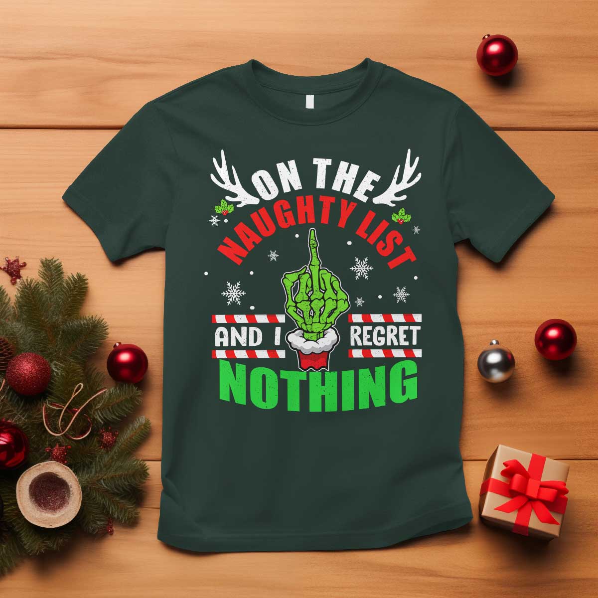 funny-xmas-t-shirt-on-the-list-of-naughty-and-i-regret-nothing-christmas