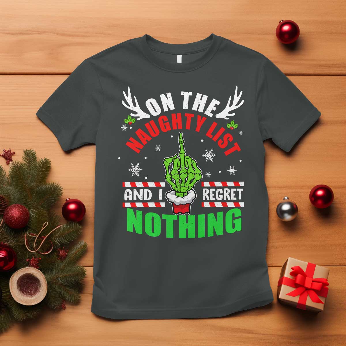 funny-xmas-t-shirt-on-the-list-of-naughty-and-i-regret-nothing-christmas
