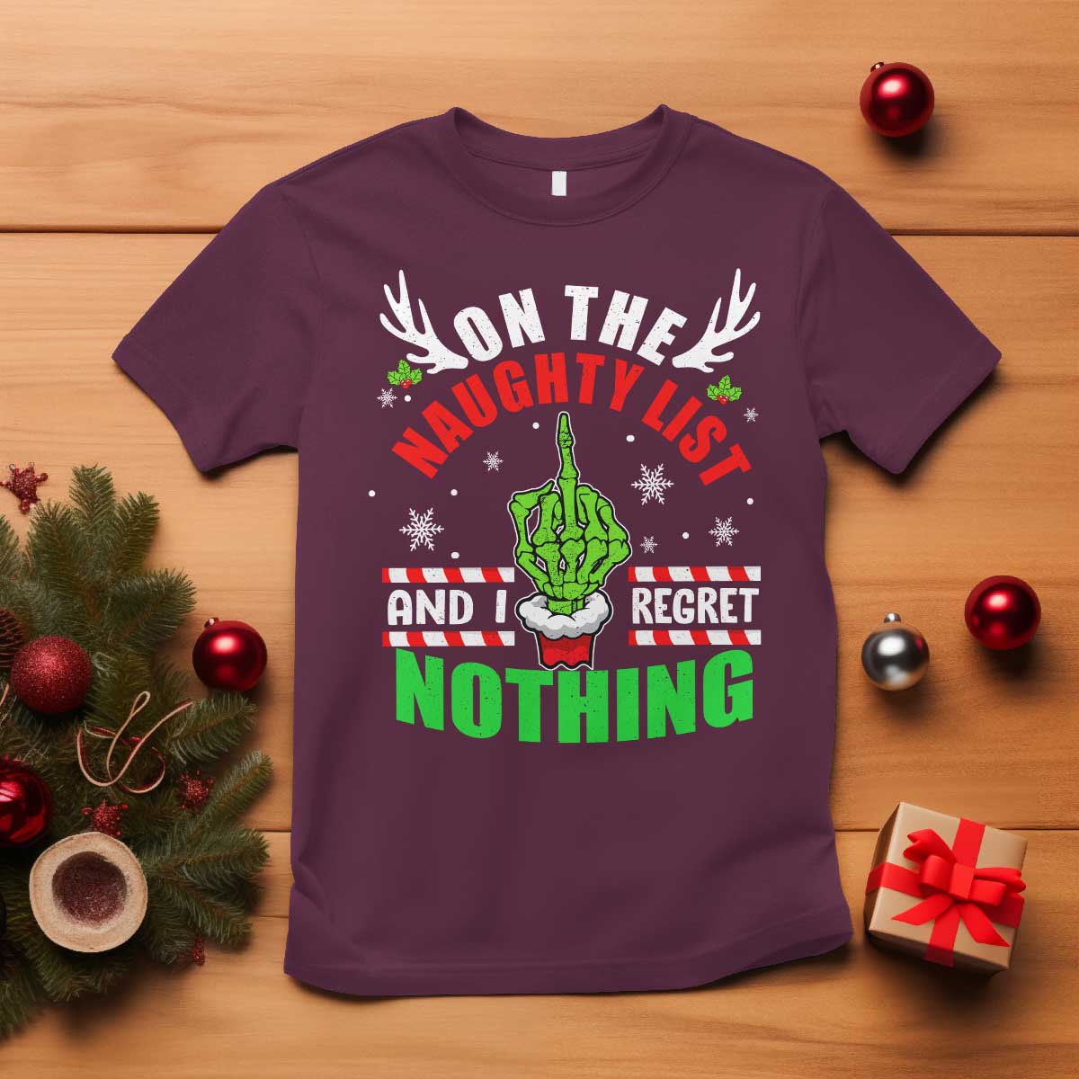 funny-xmas-t-shirt-on-the-list-of-naughty-and-i-regret-nothing-christmas