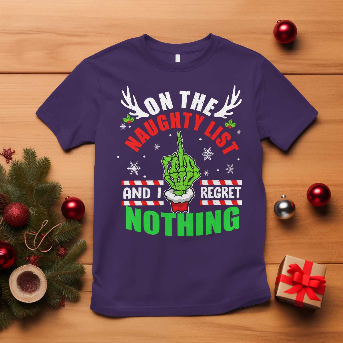 funny-xmas-t-shirt-on-the-list-of-naughty-and-i-regret-nothing-christmas