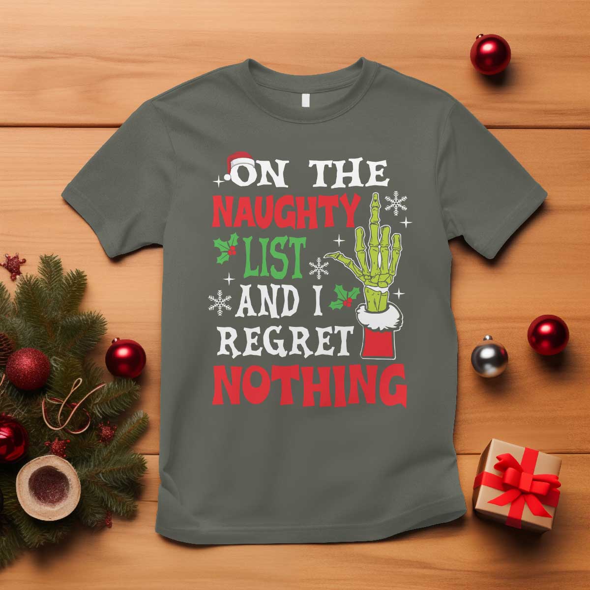 funny-christmas-t-shirt-on-the-list-of-naughty-and-i-regret-nothing-xmas