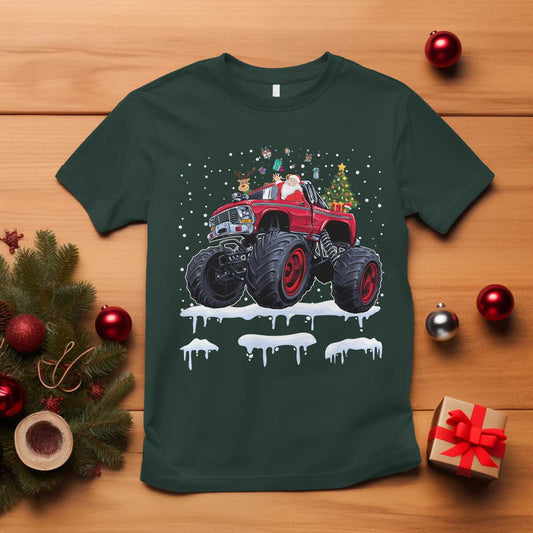 christmas-santa-monster-truck-t-shirt-american-offroad-xmas-boys-kids-toddler-youth