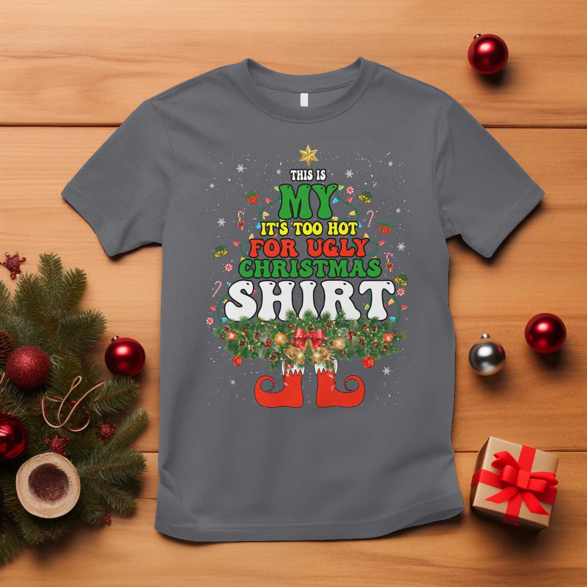too-hot-ugly-christmas-sweaters-t-shirt-funny-xmas-elf