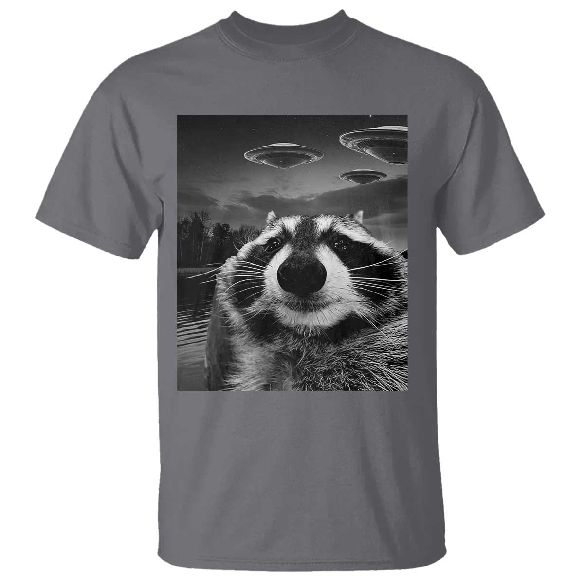 funny-graphic-racoon-selfie-with-ufos-weird-t-shirt-funny-graphic-racoon-selfie-with-ufos-weird