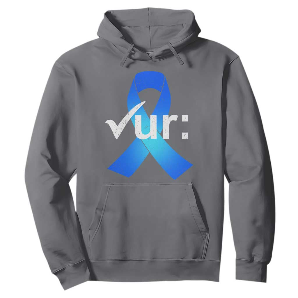 Colon Cancer Support Hoodie Blue Ribbon Colonoscopy Colorectal