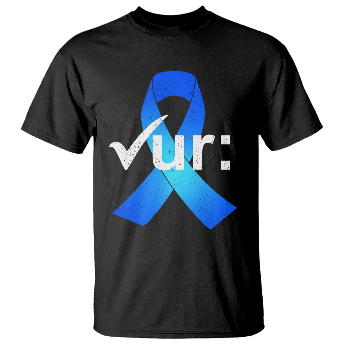 Colon Cancer Support T Shirt Blue Ribbon Colonoscopy Colorectal