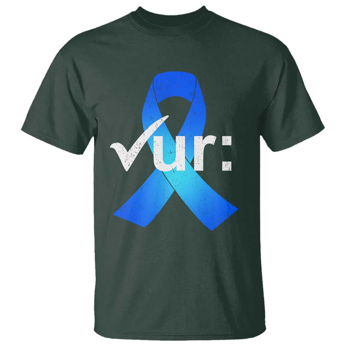 Colon Cancer Support T Shirt Blue Ribbon Colonoscopy Colorectal