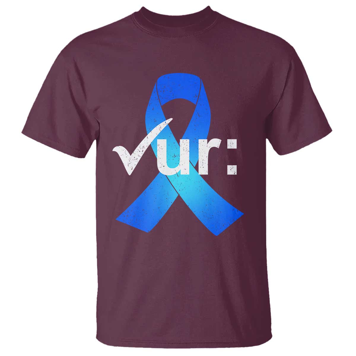Colon Cancer Support T Shirt Blue Ribbon Colonoscopy Colorectal