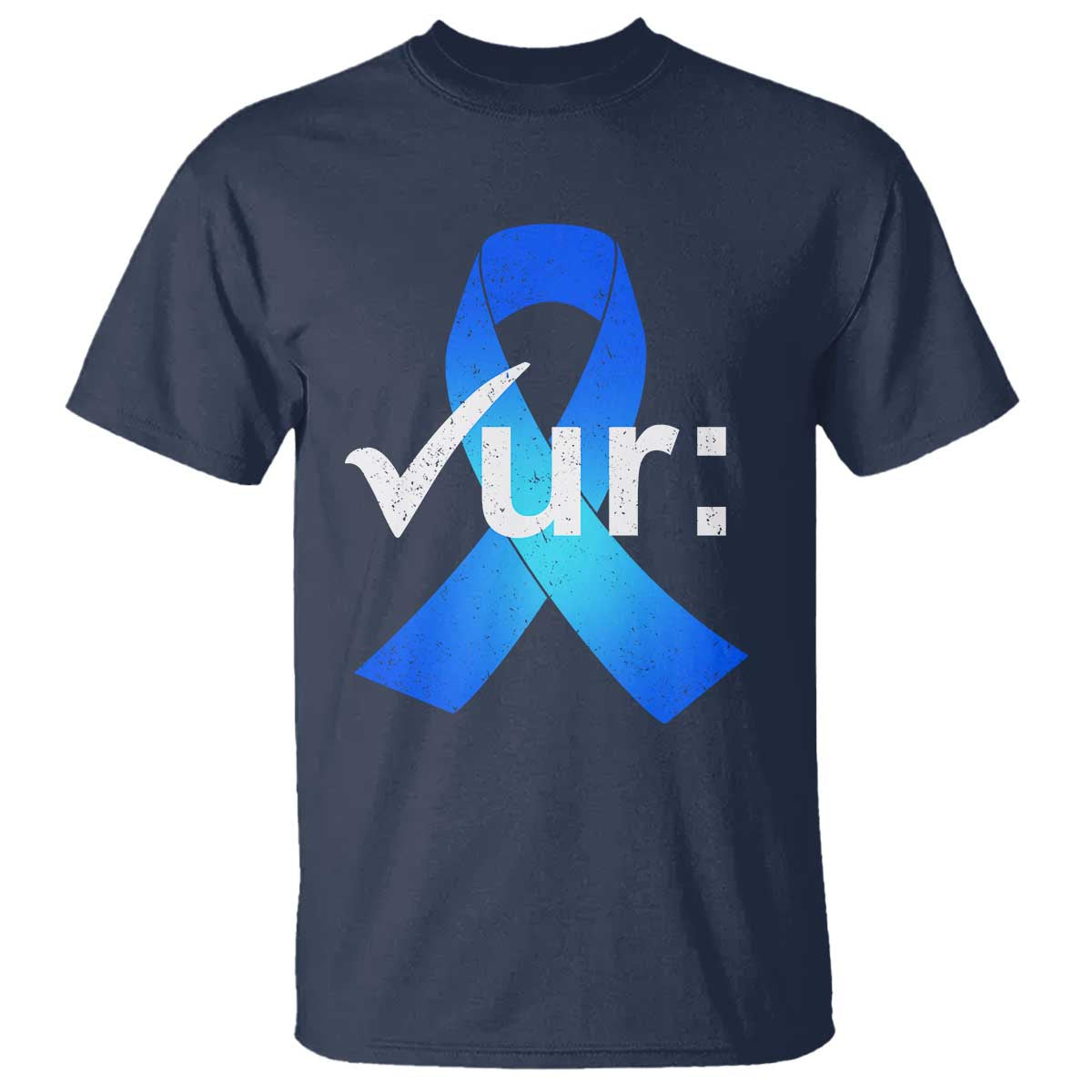 Colon Cancer Support T Shirt Blue Ribbon Colonoscopy Colorectal
