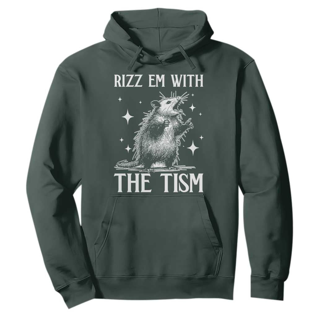 Funny Autism Opossum Hoodie Rizz Em With The Tism Meme Autistic ASD