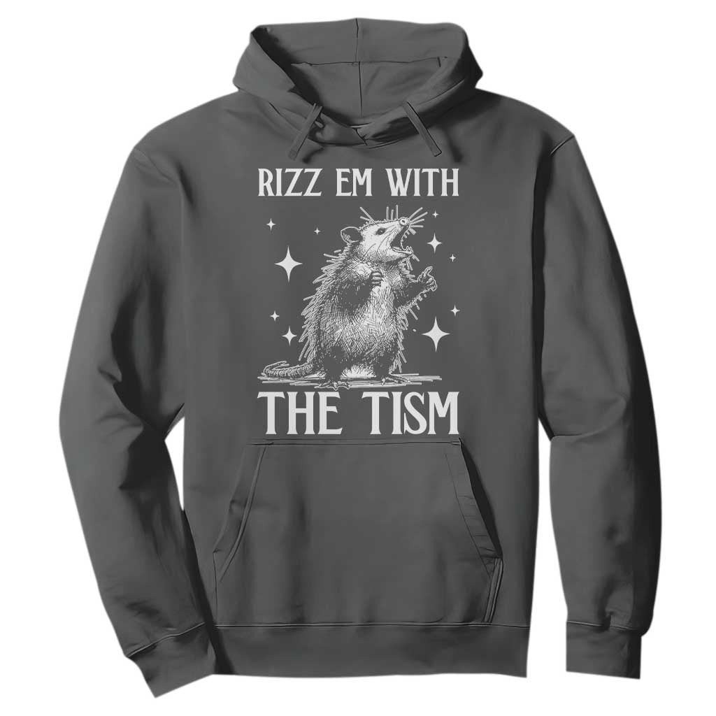 Funny Autism Opossum Hoodie Rizz Em With The Tism Meme Autistic ASD